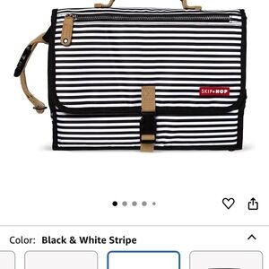Skip Hop Striped Toiletry Bag with Tan Accents
